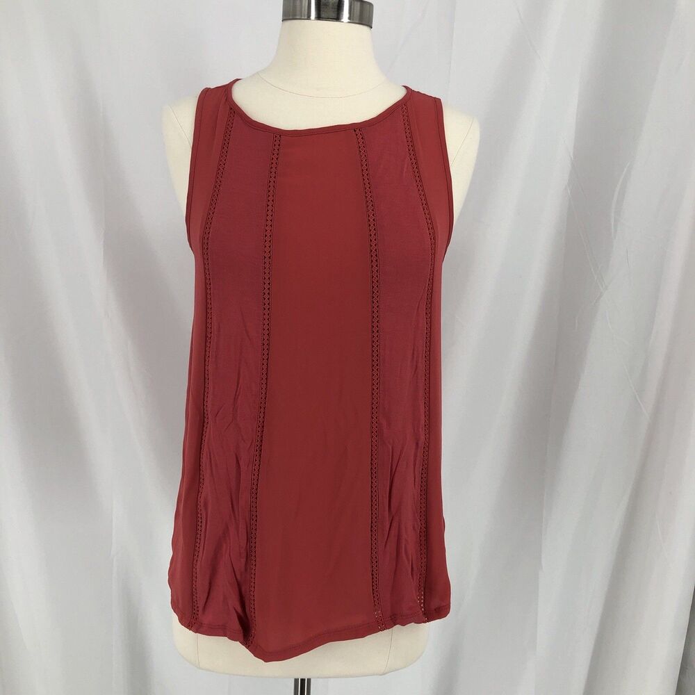 Loft Coral Orange Tank Top Size Small